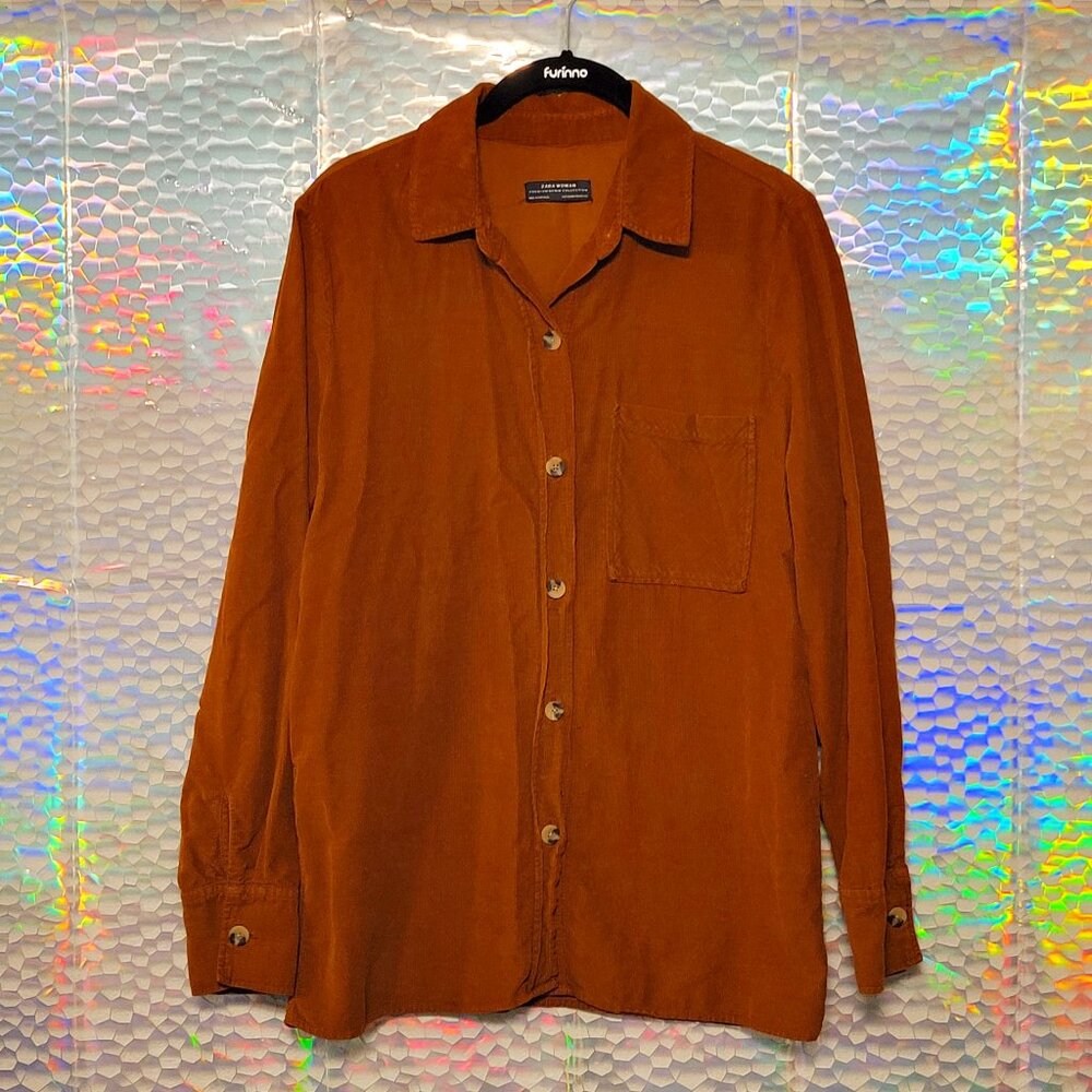 Brown Corduroy Button Shirt by Zara Size XS